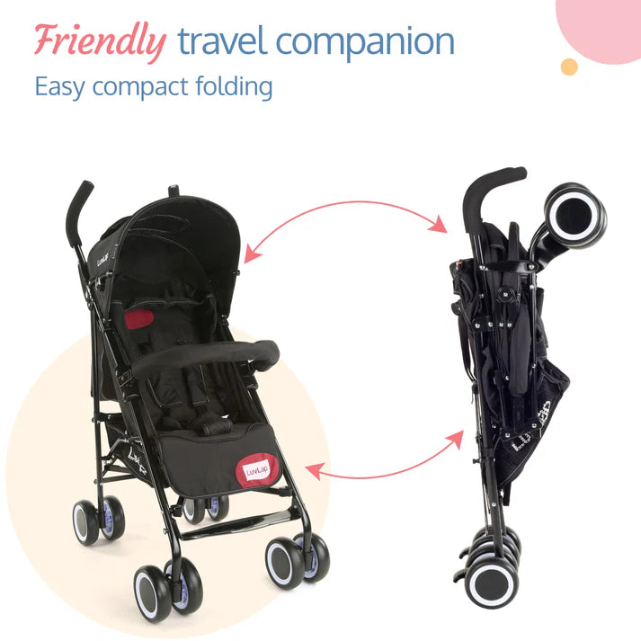 Navigate city streets with ease using the Luvlap City Buggy Baby Stroller, offering a convenient and comfortable ride for your child and a hassle-free experience for parents. Available at uSmile.toys." www.usmile.toys